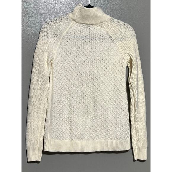 NWT Talbots Cream colored Sweater Size XS Mock Turtleneck Beautiful Stitching - Picture 2 of 5